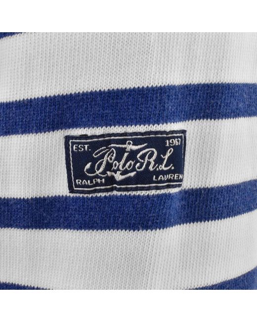 Ralph Lauren Blue Long Sleeved Striped T Shirt for men