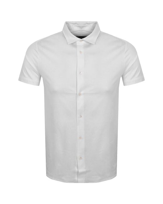 Armani White Emporio Short Sleeved Jersey Shirt for men