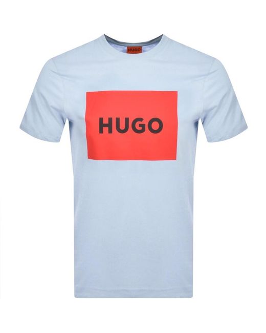 HUGO Blue Dulive Crew Neck T Shirt for men