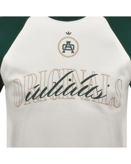 Adidas Originals White Baseball Gfx T Shirt for men