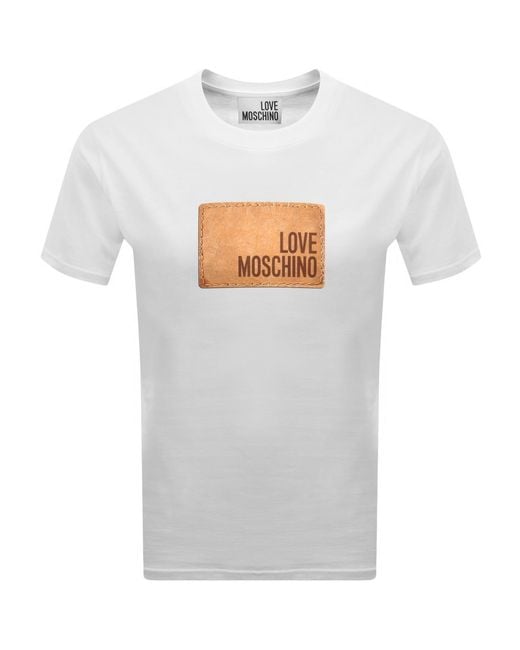 Moschino White Graphic T Shirt for men