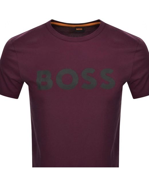 Boss Purple Boss Thinking 1 Logo T Shirt for men