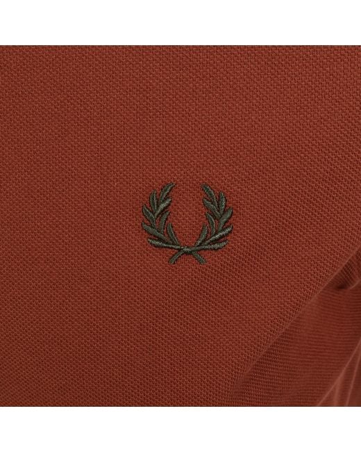 Fred Perry Red Twin Tipped Polo T Shirt for men