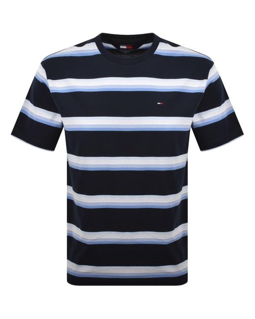 Tommy Hilfiger Blue Relaxed Fit Stripe T Shirt for men