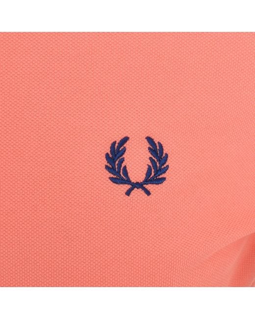 Fred Perry Pink Twin Tipped Polo T Shirt for men