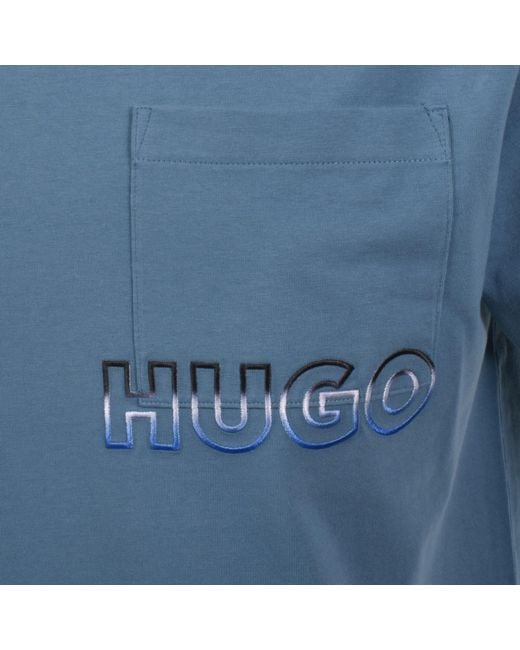 HUGO Blue Nogoste T Shirt for men