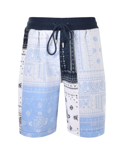 True Religion Blue Bandana Shorts for men