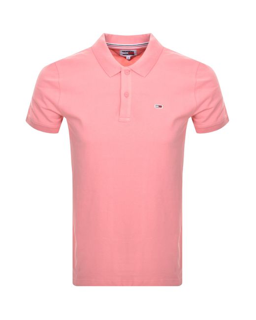 Tommy Hilfiger Pink Slim Placket Polo Shirt for men