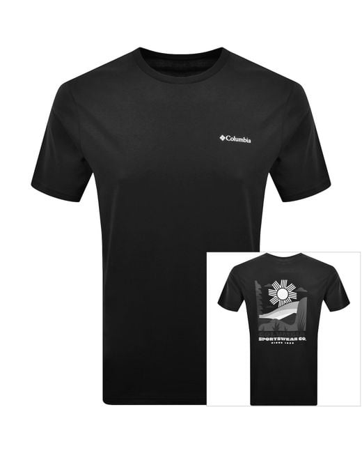 Columbia Black Outdoor Back Graphic T Shirt for men