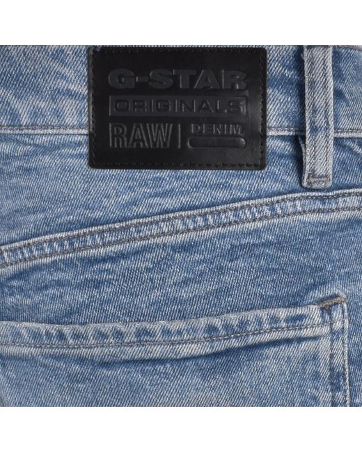 G-Star RAW Blue Raw Mosa Straight Fit Light Wash Jeans for men