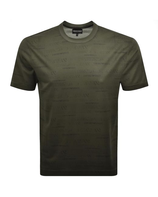 Armani Green Emporio Logo T Shirt for men