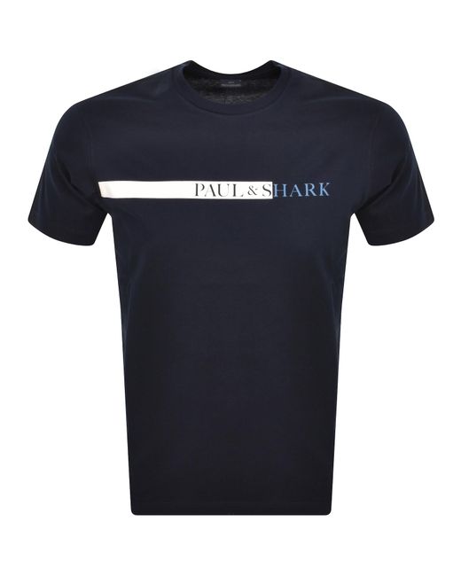 Paul & Shark Blue Paul And Shark Short Sleeved Logo T Shirt for men
