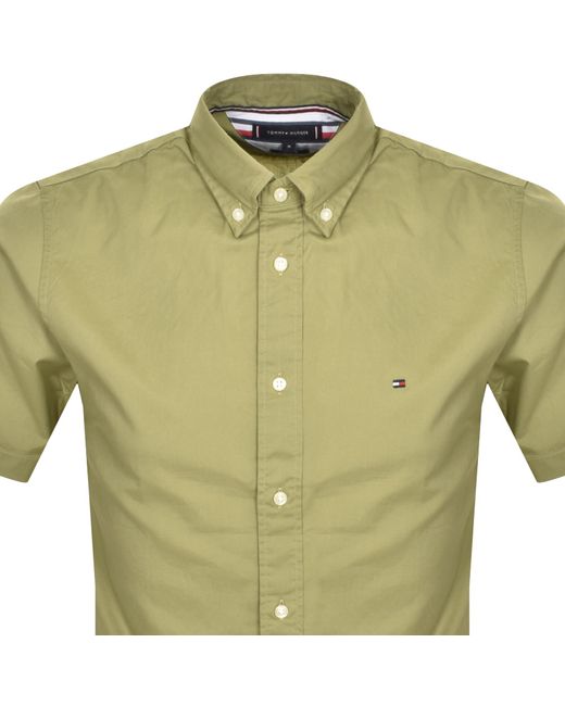 Tommy Hilfiger Green Short Sleeve Poplin Shirt for men