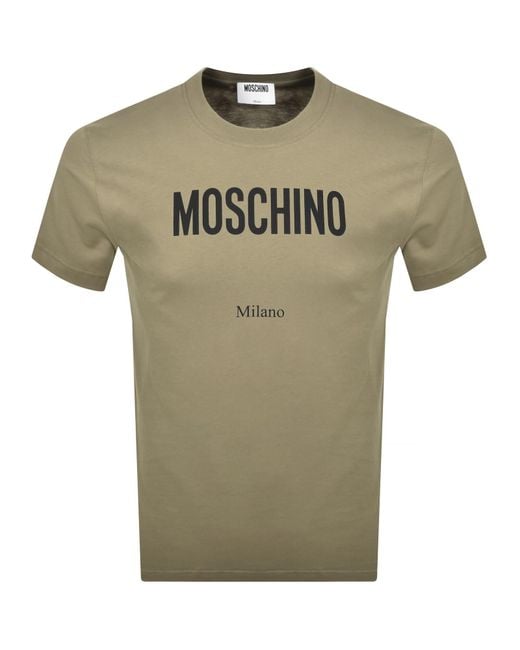 Moschino Green Logo T Shirt for men