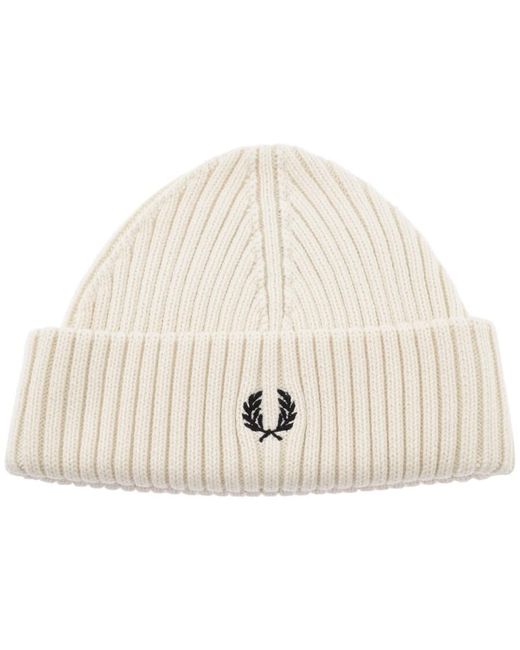 Fred Perry Cotton Short Beanie Hat in 