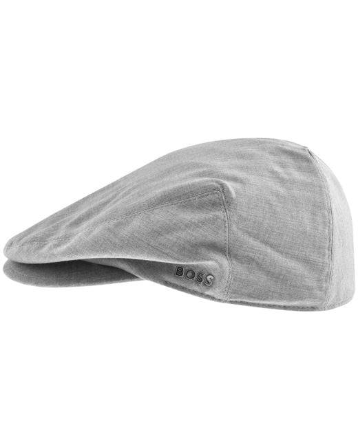BOSS BUSINESS Gray Boss Stefaan Techwool Flat Cap for men