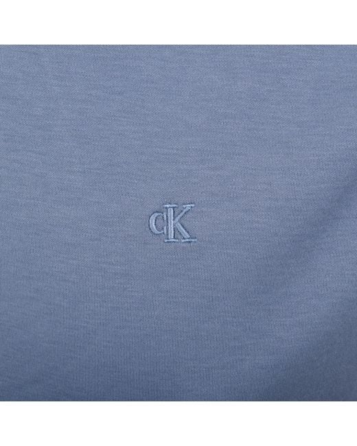 Calvin Klein Blue Chest Logo T Shirt for men