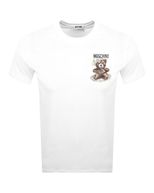 Moschino White Logo T Shirt for men
