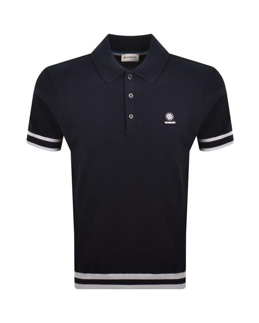 Sandbanks Black Stripe Hem Polo T Shirt for men