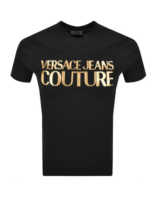 Versace Jeans Black Couture Foil Logo T Shirt for men