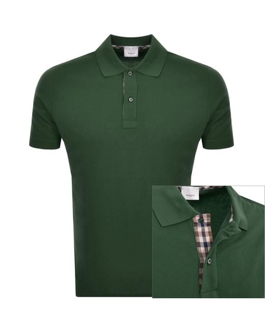 Aquascutum Green Pique Polo T Shirt for men