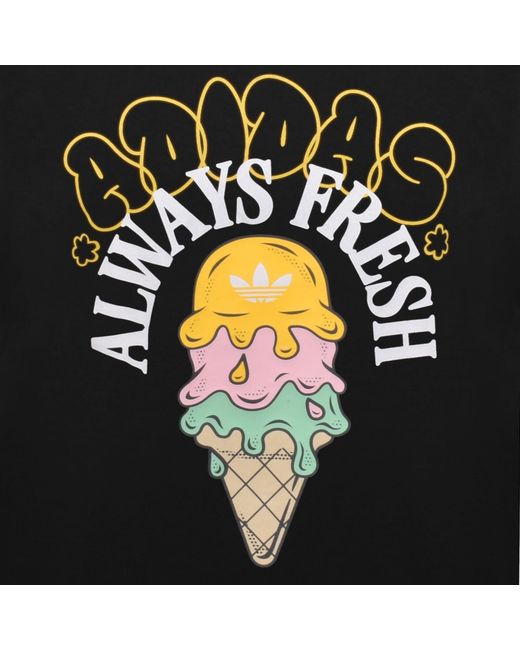 Adidas Originals Black Loose Graphic T Shirt for men