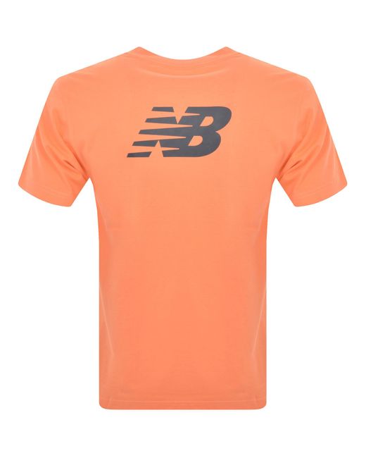 New Balance Orange Sport Essentials Logo T Shirt for men