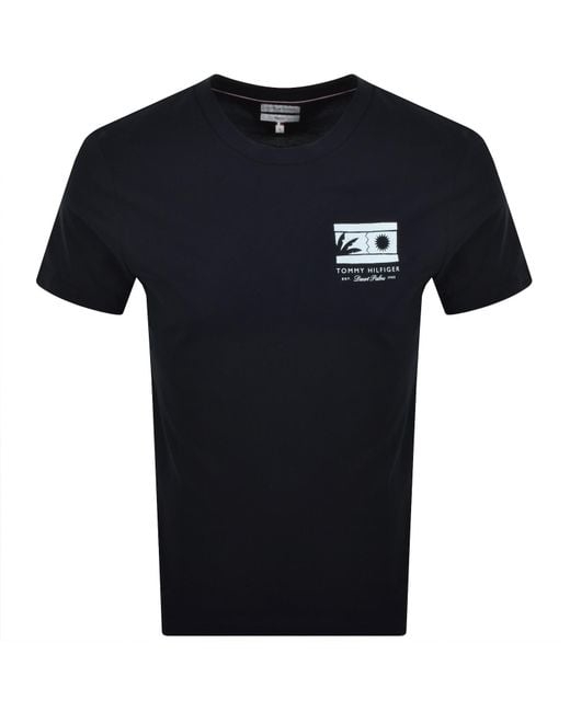 Tommy Hilfiger Black Mono Sun Graphic T Shirt for men