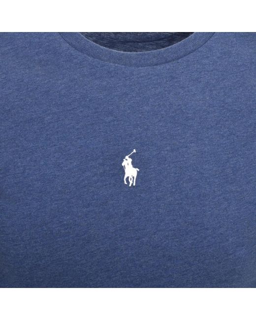 Ralph Lauren Blue Crew Neck Logo T Shirt for men