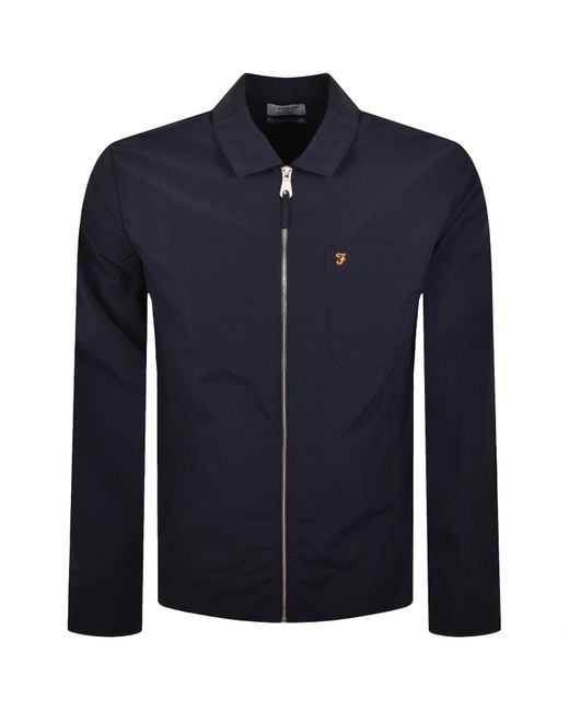 Farah Blue Farah Fintoni Zip Overshirt for men