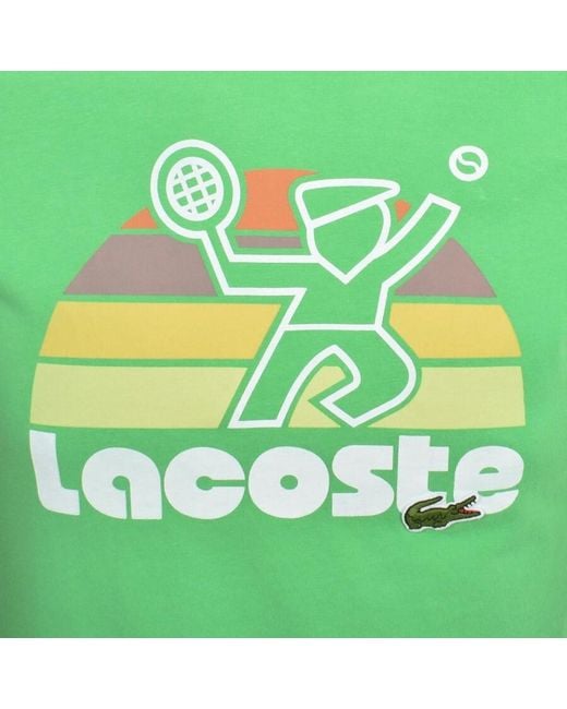 Lacoste Green Crew Neck Graphic T Shirt for men