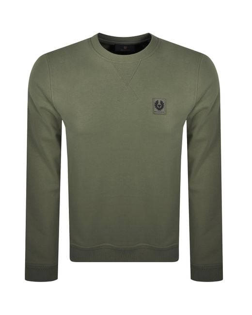 Belstaff Green Crew Neck Sweatshirt for men