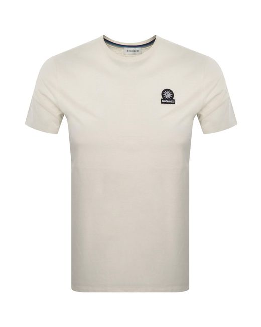 Sandbanks White Badge Logo T Shirt for men