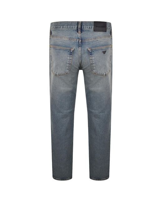 Armani Blue Emporio J76 Straight Fit Jeans for men