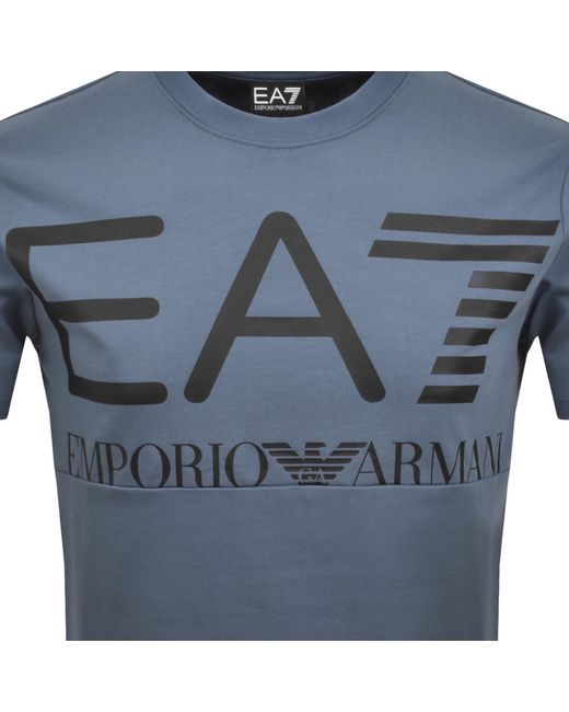 EA7 Blue Emporio Armani Logo T Shirt China for men
