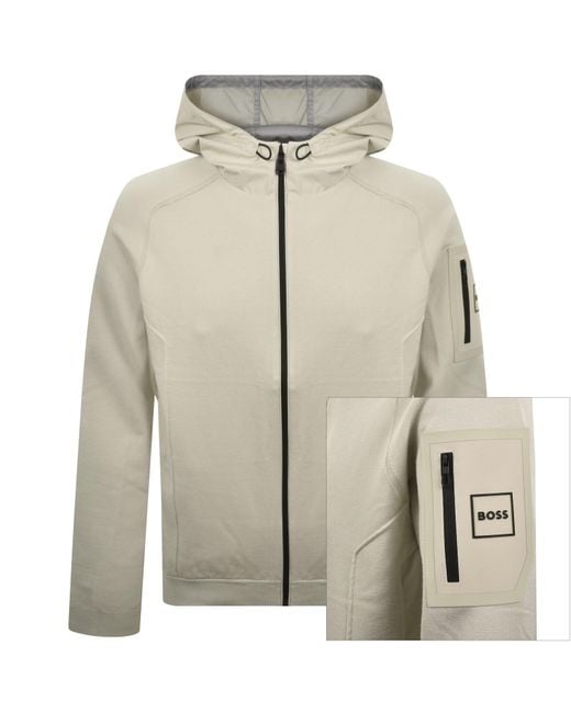 Boss Gray Boss Knit Panel Elevate Jacket for men