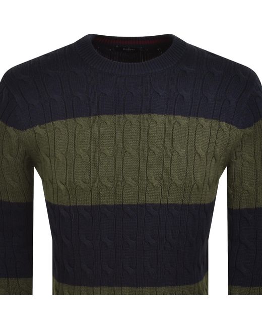 Hackett Green Heritage Cable Knit Jumper for men