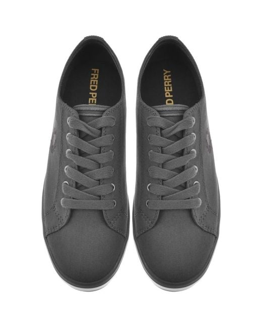 Fred Perry Lace Kingston Twill Trainers in Grey (Gray) for Men | Lyst