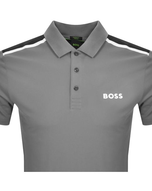Boss Gray Boss Paddytech Polo T Shirt for men