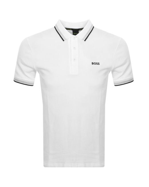 BOSS by HUGO BOSS Boss Paddy Polo T Shirt in White for Men Lyst UK