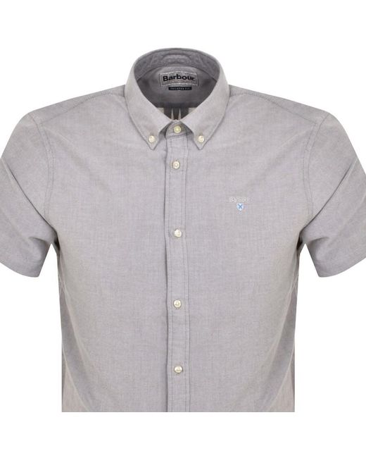 Barbour Gray Short Sleeved Oxtown Shirt for men