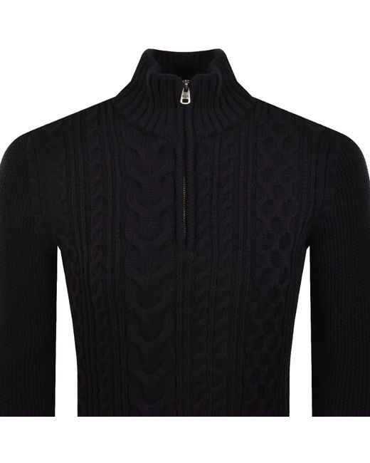 Superdry Black Jacob Cable Knit Jumper for men