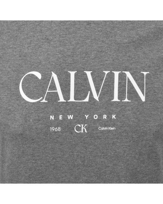 Calvin Klein Gray Graphic T Shirt for men