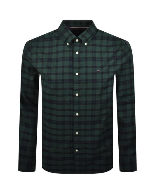 Tommy Hilfiger Green Oxford Check Shirt for men