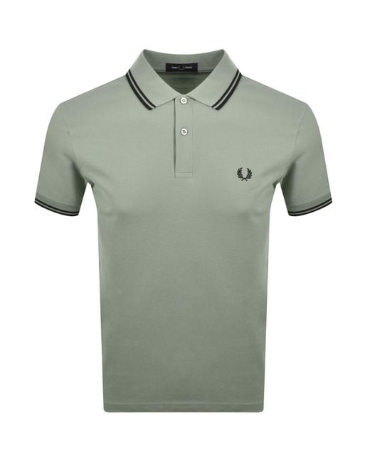 Fred Perry Green Twin Tipped Polo T Shirt for men