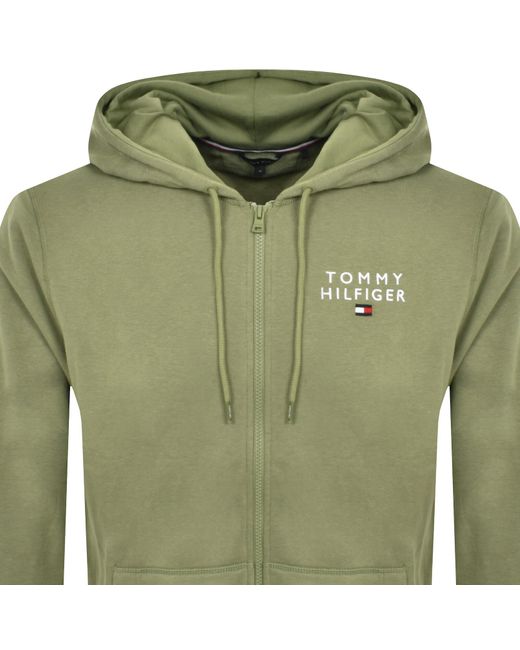 Tommy Hilfiger Green Loungewear Full Zip Hoodie for men