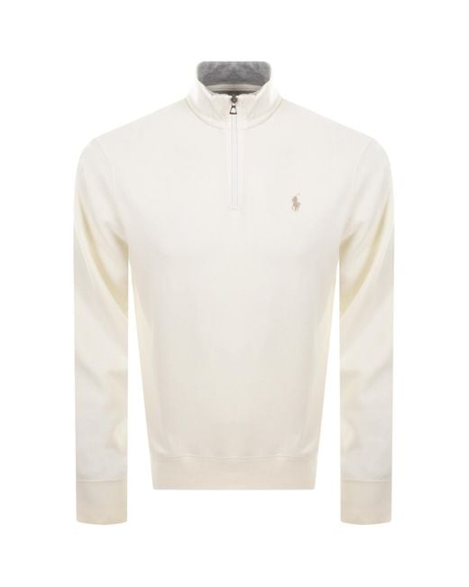Ralph Lauren White Quarter Zip Sweatshirt for men