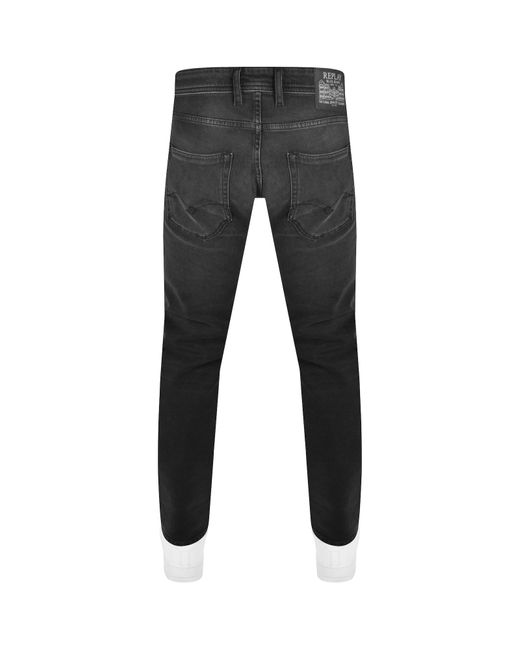 Replay Black Grover Straight Jeans for men
