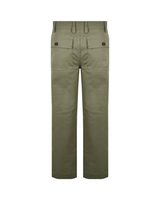 Maison Kitsuné Green Workwear Straight Trousers for men