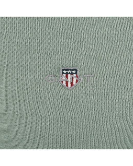 Gant Green Shield Logo Half Zip Sweatshirt for men